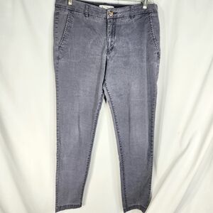 H&M L.OG.G. Grey Cotton Mid Rise Pants with Pockets Size 10